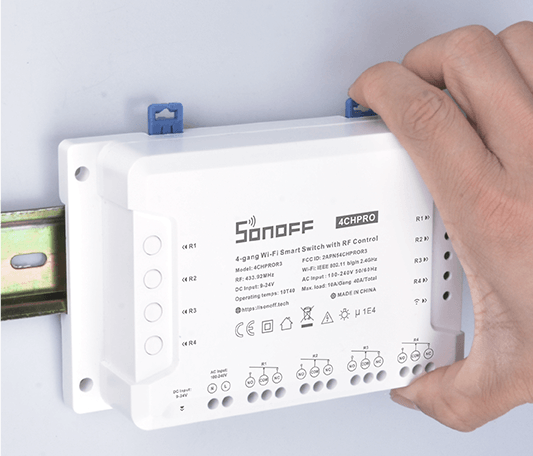 SONOFF 4CHPROR3 4-Gang Wi-Fi Smart Switch With RF Control - AC/DC Supply - Image 3