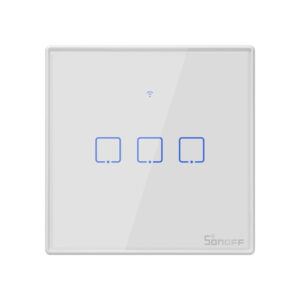 SONOFF T2EU3C TX Smart Wifi White wall touch switch with Smart Home edge 3 Gang works with Alexa IFTTT,Google