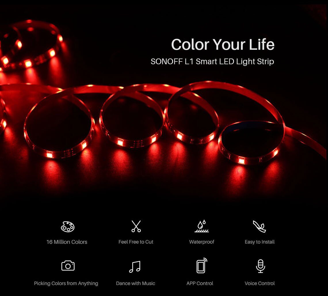 SONOFF L2-C Smart Wifi RGB LED Strip Controller 24Key IR Remote DC5V 12V 24V Support Alexa,Google Home EWELINK APP - Image 4