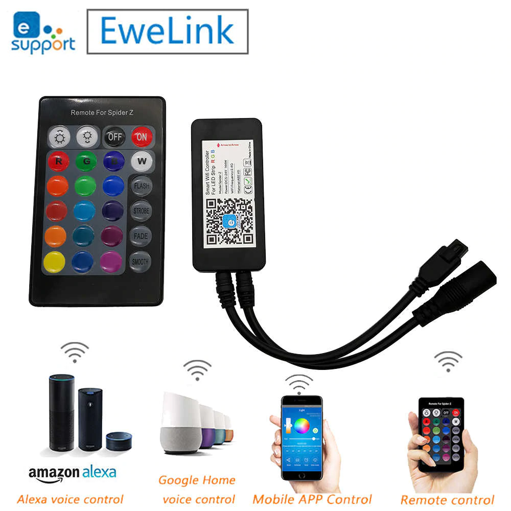 SONOFF L2-C Smart Wifi RGB LED Strip Controller 24Key IR Remote DC5V 12V 24V Support Alexa,Google Home EWELINK APP - Image 5