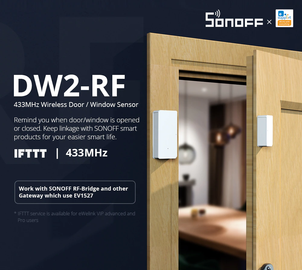 SONOFF DW2-RF - 433MHZ RF Wireless Door/Window Sensor - Image 2