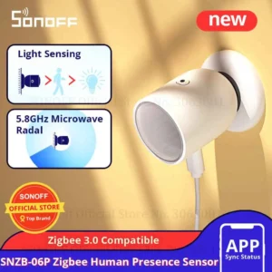 Sonoff SNZB-06P Smart Home Zigbee3.0 Human Presence Sensor Microwave Radar Detection Smart Body PIR Detector Work with IFTTT Alexa Google Home